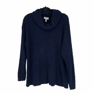 Jessica Simpson Nava Navy Cowl Neck Fuzzy Sweater Size XL